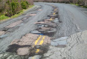 Not a smooth road. This is part of the St. Peters-Fourchu Road. Some 7.5 km of the south Cape Breton Road are expected to be repaved this summer. CONTRIBUTED