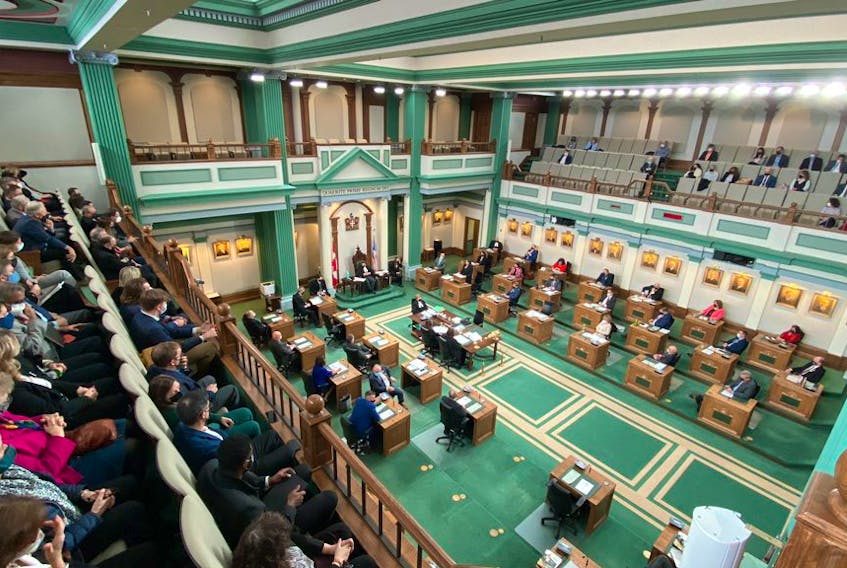 The Confederation Building has had all sorts of excuses echo off its walls over the years as political opponents make their jabs in the House of Assembly, pictured in this file photo on April 7, 2022. Most recently, a favourite excuse of the governing Liberals is the effect of the Muskrat Falls hydroelectric project’s cost overruns on the province’s troubling fiscal situation. -Keith Gosse/SaltWire Network file photo      