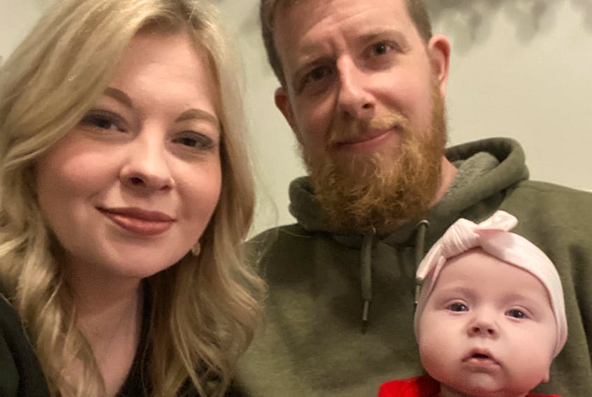 Janessa Penton, Brandon Durdford and their baby Brooklyn are happy and healthy after quite a scare during delivery. They are giving back by hosting a GoFundMe page to raise funds for a specialized resuscitation unit for the Central Regional Health Centre in Grand Falls-Windsor. CONTRIBUTED