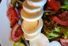 There are many ways to enjoy eggs, including as a delicious topping to tossed salad with herbal vinaigrette dressing.