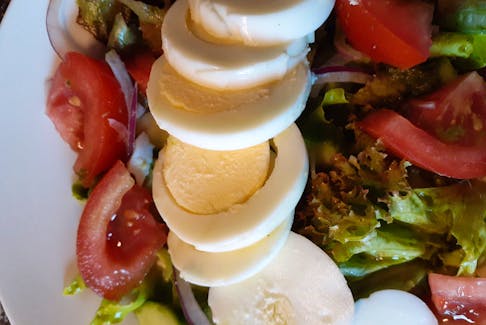 There are many ways to enjoy eggs, including as a delicious topping to tossed salad with herbal vinaigrette dressing.