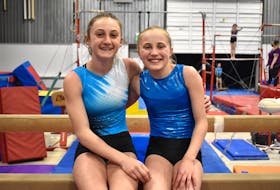 Sisters Ava MacDonald, left, and Norah MacDonald will look to secure their spot in the Atlantic Championship this weekend when they represent Cape Breton Gymnastics Academy at the provincial championships in Dartmouth this weekend. JEREMY FRASER/CAPE BRETON POST. 