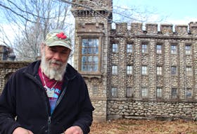 In August 2021, Bruce Richardson bought the two castles at the former Woodleigh Replicas in Burlington, P.E.I., including the Tower of London replica, pictured. Eight months later, Richardson is back in P.E.I. to begin the renovations ahead of his July wedding on the property.