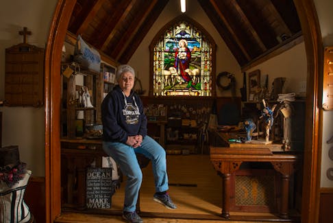 Anthea Taljaard, owner of Eastern Shore's Gallery in the former St. Barnabas church in Head of Chezzetcook, poses for a photo on Monday, April 24, 2022.
Ryan Taplin - The Chronicle Herald