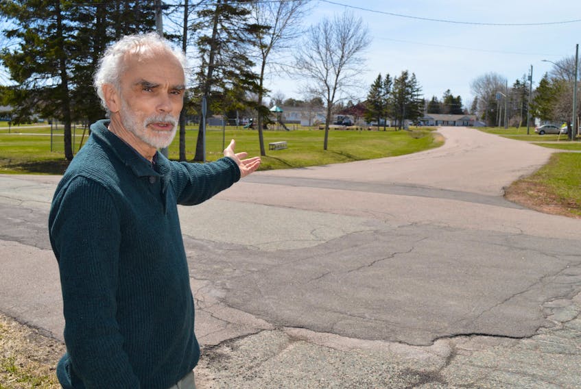 David Kay, who lives on Windymere Drive in the Highfield Heights subdivision in Charlottetown, said one of the big concerns with excess traffic flowing into his neighbourhood is that most of it will flow onto Highfield Avenue, pictured in the background, where there’s also a playground and super mailboxes.