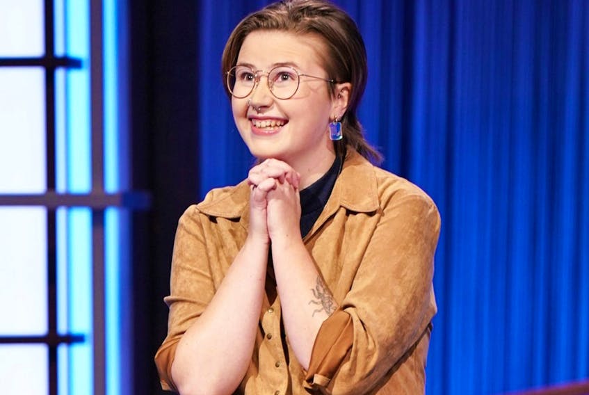 Canadian Mattea Roach appears in an episode of Jeopardy! in a handout photo.  