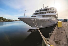 The Pearl Mist docked in Pictou during a past visit. The ship will make four visits this year. 