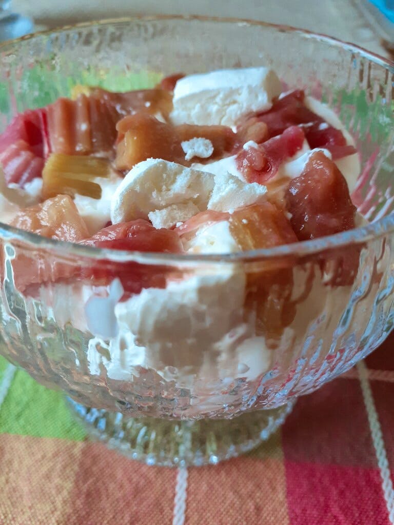 Roasted Rhubarb Eton Mess is a delicious way to enjoy the first taste of spring rhubarb.