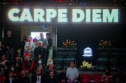  A special video tribute and a chair in his box that sat empty, surrounded by flowers, was a special tribute for the late Eugene Melnyk Sunday April 3, 2022, at the Ottawa Senators home game against the Detroit Red Wings.