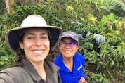 Study co-author Natalia Aristizábal (left), a PhD candidate at the University of Vermont’s Gund Institute for Environment and Rubenstein School of Environment and Natural Resources, and lead author Alejandra Martínez-Salinas of the Tropical Agricultural Research and Higher Education Center (CATIE).