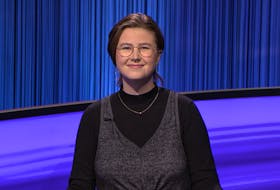 Mattea Roach poses for a photo on the set of Jeopardy! - Courtesy of Jeopardy Productions, Inc.