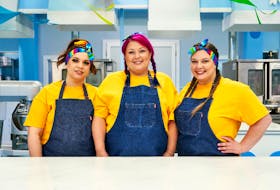 From left, Amanda Mercer, Catherine Sansome and Charlotte Gushue appeared together on The Big Bake, a Food Network cake competition program, as Team Frost That. FOOD NETWORK CANADA PHOTO
