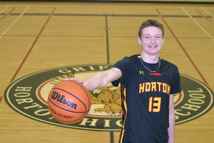 Braeden MacVicar will play his final basketball games for the Horton Griffins at this week's provincials in Truro. File