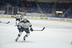 Charlottetown Islanders forward Patrick Guay, 16, in action during a recent Quebec Major Junior Hockey League game at Eastlink Centre. Guay scored twice, including the winning goal in overtime, to lift the Islanders to a 3-2 road win over the Moncton Wildcats on April 5.