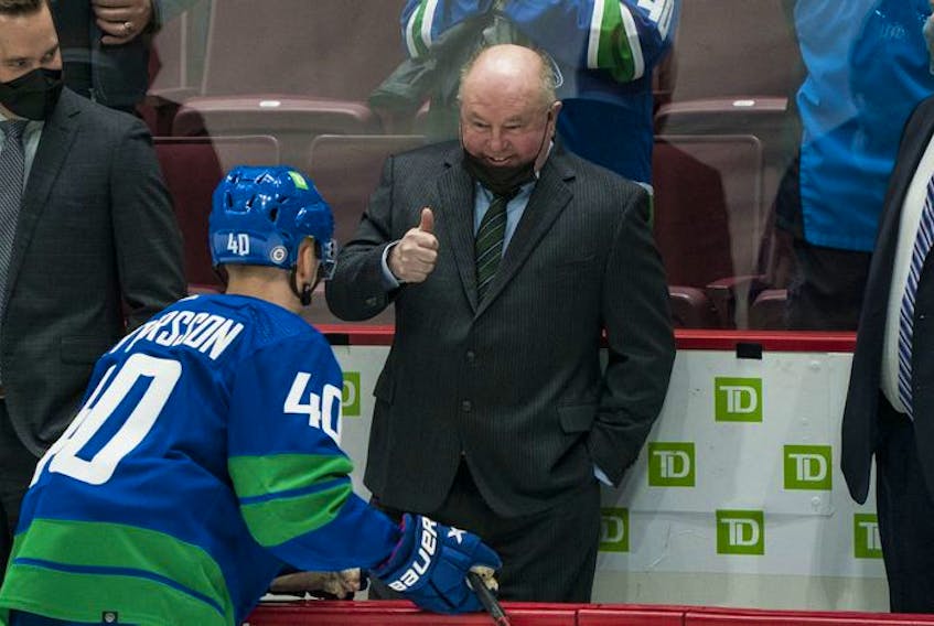  Canucks head coach Bruce Boudreau, giving his star centre Elias Pettersson some love, notes that many teams are playing ‘a fast game’ now. ‘I think the skill level every year in the NHL gets an awful lot better,’ he says.