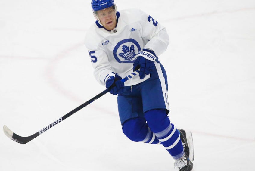 Maple Leafs' Ondrej Kase looked good at practice on Sunday. 