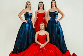 These custom-designed dresses, made exclusively for the dress shop Beautiful in Bedford, N.S., features some of this year's most popular colours and style: an A-line ballgown in red or blue.