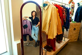 Lisa Vineberg, owner of Meyvn Sustainable Apparel in Halifax, poses for a photo in her Gottingen Street shop on Tuesday. Ryan Taplin - The Chronicle Herald
