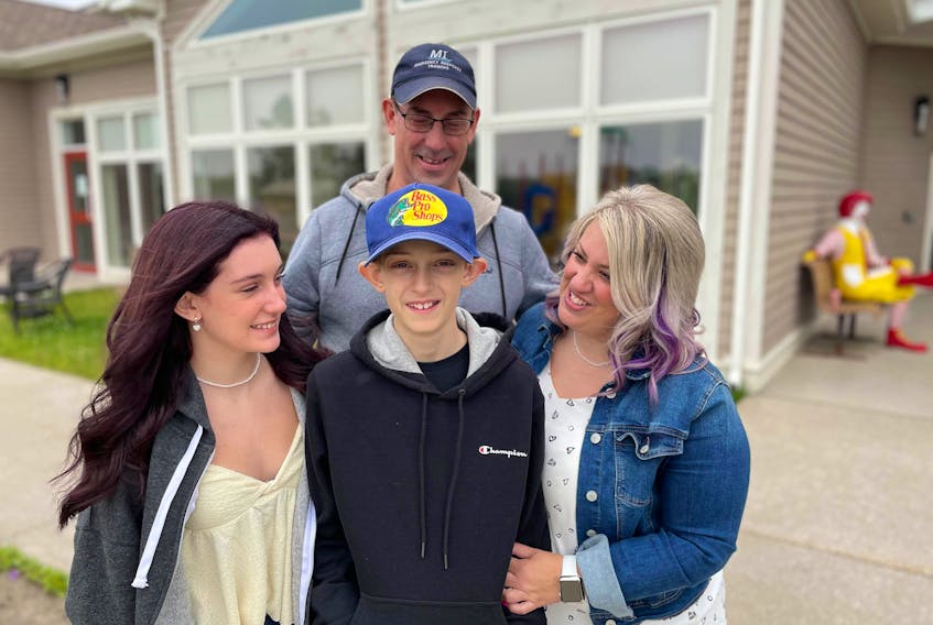 The Ronald McDonald House in St. John’s provided more than just shelter for the Butt family of Stephenville while 12-year-old Connor Butt underwent treatment for cancer at the Janeway. From left are, front, Hope, Connor and Nadine and, back, Chris.