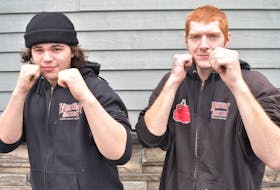 Hubtown Boxing Club boxers Jeremiah Mosher (left) and Brandon Cook will be sparring to give visitors to Saturday's re-opening celebration a better insight into the ‘sweet science.’