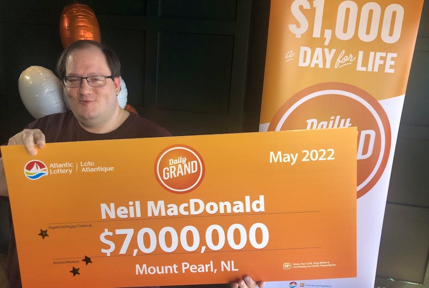 Neil MacDonald of Mount Pearl, N.L., plans to retire at 38-years-old after winning a $7-million Atlantic Lottery prize.