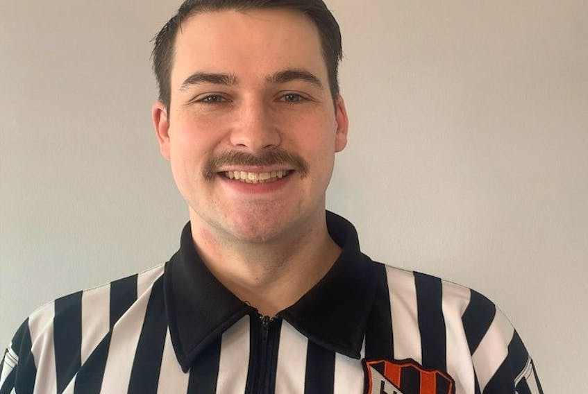 Coley’s Point’s Christian Dawe is getting the biggest officiating assignment of his career so far when he works the 2022 Telus Cup next week in Okotoks, Alta. Contributed photo - Contributed photo