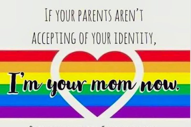 Connie Winsor made this post on the Free Mom Hugs Facebook page. The Halfway Point woman set up the group to support the local LGBTQ2S+ community.