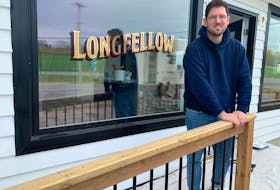 Avram Spatz outside Longfellow, the restaurant at the Evangeline. The Grand Pre property is nearing the end of five months of renovations.