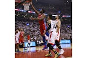 Philadelphia 76ers Joel Embiid C (21) goes in for two during the first half in Toronto, Ont. on Sunday May 12, 2019. Jack Boland/Toronto Sun/Postmedia Network