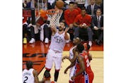 Toronto Raptors Marc Gasol C (33) during the third quarter in Toronto, Ont. on Sunday, May 12, 2019