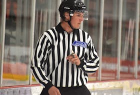 Chad O’Neill of Glace Bay will be among the officiating team working the Telus Cup national under-18 hockey championship in Okotoks, Alta., this week. O’Neill will be one of four Nova Scotians who will travel to Western Canada to officiate the event. JEREMY FRASER/CAPE BRETON POST.