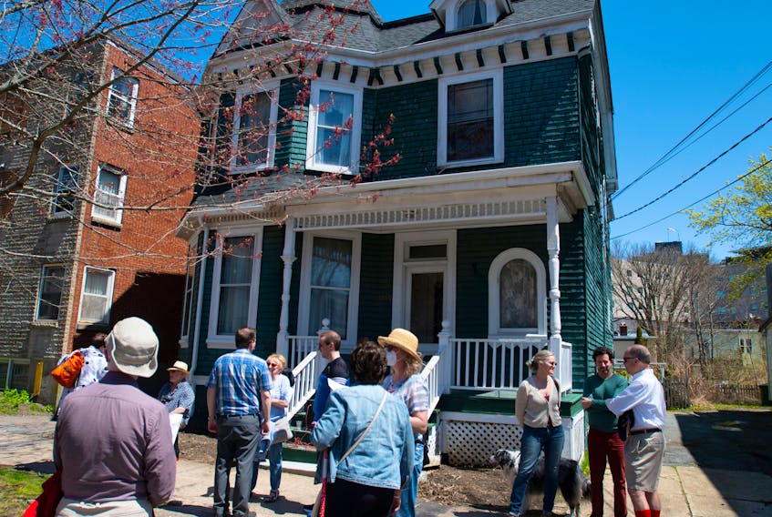 People attend a small rally in front of a house on Edward Street in south end Halifax on Thursday, May 12, 2022. Dalhousie University owns the house and has plans to demolish it.
Ryan Taplin - The Chronicle Herald