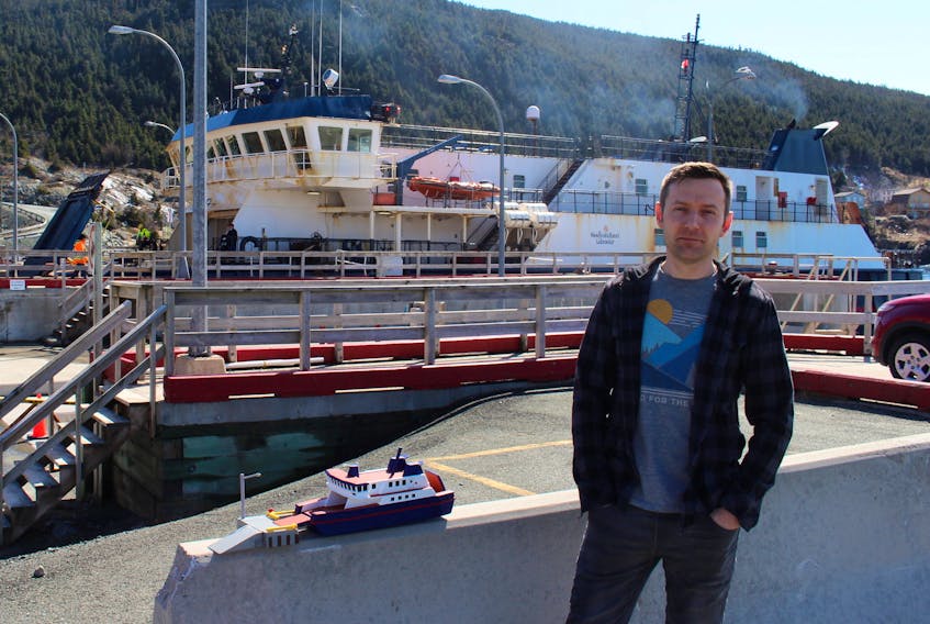 Curtis Williams of Portugal Cove builds model ferries based on the MV Flanders, a vessel he's witnessed countless times crossing the Bell Island Tickle.