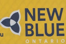 Ontario election signage for a New Blue Party candidate.