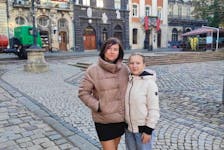 When the war began on Feb. 24, Viktoriia Vlasova and her daughter, Anastasiia, moved to the western part of Ukraine, while Vlasova’s husband stayed near the front lines to work as a paramedic. They are pictured in the city of Lviv, located 80 kilometres from the Polish border. Contributed photo