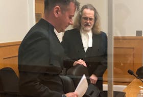 Prosecutor Shawn Patten (left) and defence lawyer Bob Buckingham presented arguments to the Newfoundland and Labrador Court of Appeal Wednesday, May 18, in the matter of a Memorial University student convicted of attempting to murder his friend on Signal Hill in 2017.