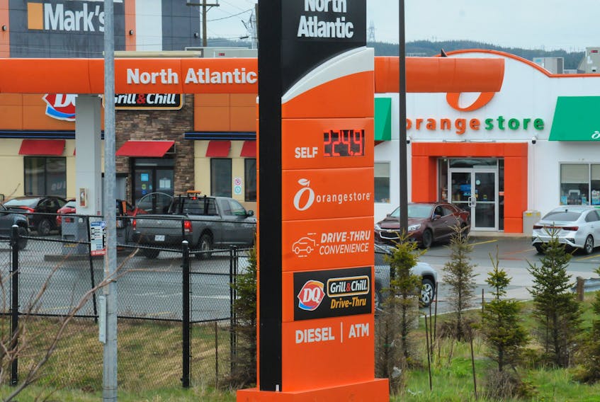 After another overnight gas price jump — as of 12:01 a.m. on Wednesday — the sign at the North Atlantic Orange Store outlet on Kelsey Drive in St. John’s indicated the latest price for regular unleaded fuel was $2.24.9 per litre; Plus gasoline went up to $2.27.9 per litre, while Super Fuel was $2.30.9 per litre. Joe Gibbons • The Telegram