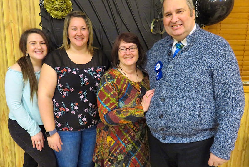 The Race family at Michael’s 60th birthday. From left, Maria, Amanda, Laura and Michael. In October 2021, Michael passed away from a brain tumour. CONTRIBUTED