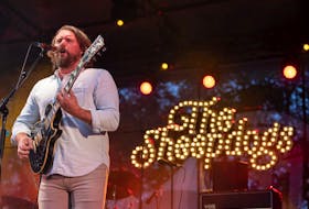 The Sheepdogs perform on opening night of the SaskTel Jazz Festival at the Bessborough Gardens on Saturday, Aug. 8, 2021.