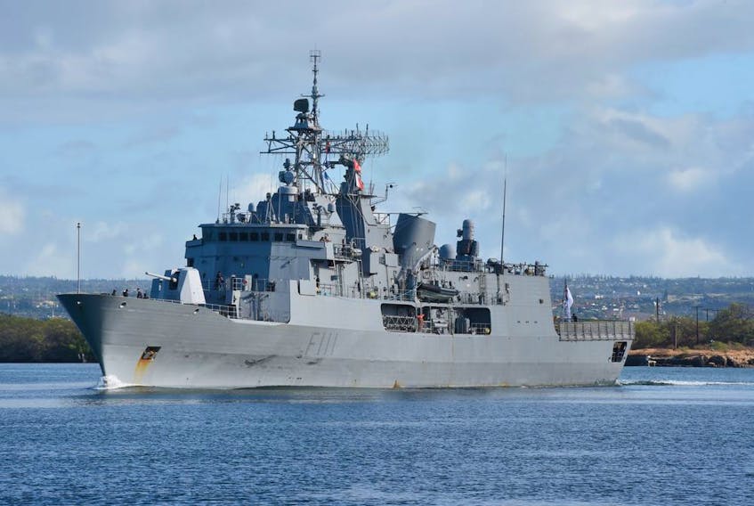 The New Zealand navy frigate Te Mana is shown at Pearl Harbor in 2018. Following an upgrade, it is expected to leave Esquimalt, B.C., shortly.