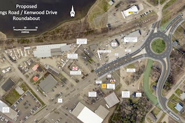 Preliminary sketches for Kings Road-Kenwood Drive roundabout