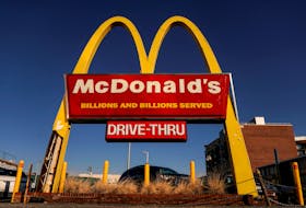 The logo for McDonald's restaurant is seen in Arlington, Virginia, U.S., January 27, 2022.  A look at the price of a Big Mac around the world showed Canadians are paying more for the beloved burger than the majority of countries.    REUTERS/Joshua Roberts
