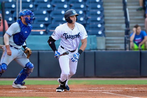 Dartmouth’s Jake Sanford, shown with the Tampa Tarpons in Low-A Southeast baseball league, was released last week by the New York Yankees. – Contributed