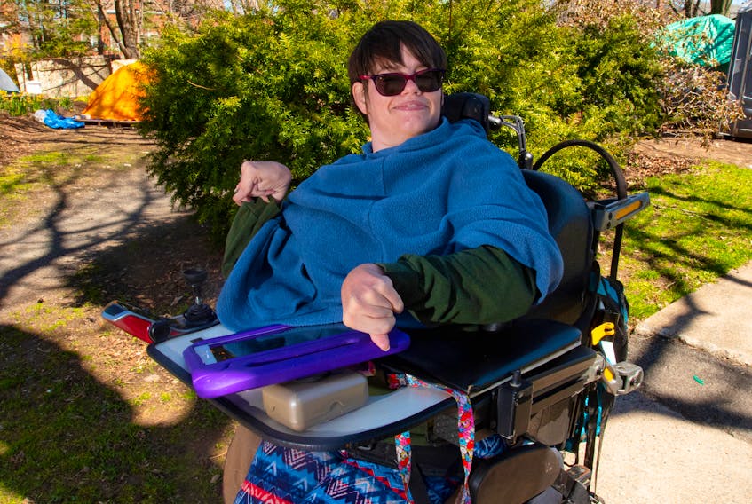 Vicky Levack, spokesperson for the Permanent, Accessible, Dignified and Safe (PADS) Community Network, poses for a photo at Meagher Park on Monday, May 2, 2022.Ryan Taplin - The Chronicle Herald