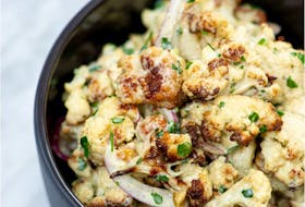 Roasted cauliflower and chickpea salad created by Jenny Hui, executive chef of The Lazy Gourmet.