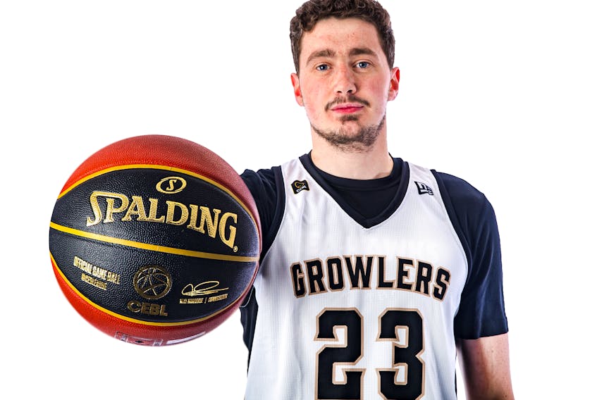 Newfoundland Growlers draft pick and St. John’s native Cole Long shows off one of three inaugural Newfoundland Growlers basketball club fits ahead of the team’s first season in the Canadian Elite Basketball League. Photo courtesy Newfoundland Growlers