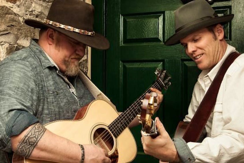 J.P. Cormier, left, and Dave Gunning are set to perform songs from their new album, Two, at the Inverness County Centre for the Arts on May 28.