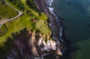  A cliff hanger if there ever was one, the Par-3 16th hole at Cabot Cliffs is the show-stopper of Canadian golf holes. At 150 yards from the middle tees, the distance isn’t daunting, but the Gulf of St. Lawrence to the right sure is. Jacob Sjöman photo