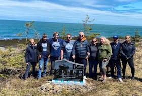 Standing at the site on the Delaps Cove Wilderness Trail in Annapolis County where a memorial to the crew of the Chief William Saulis was recently installed. The memorial is aimed at ensuring people never forget the crew that died when the scallop dragger sank on Dec. 15, 2020. CONTRIBUTED