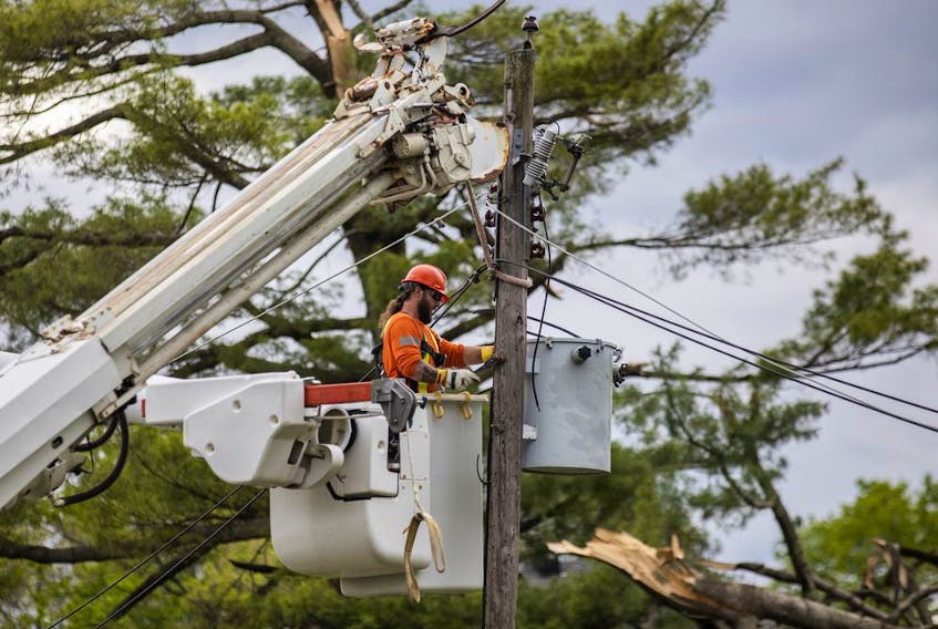 The Pineglen area off of Merivale Road was heavily damaged by Saturday's devastating storm. Hastings Utilities Contracting Ltd., a contractor along with Hydro Ottawa were working on clearing lines in the area and moving the trees and rubble. 